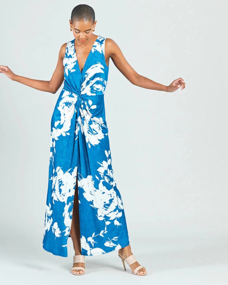 Front of a model wearing a size XL Worth The Wait Dress In Sapphire Blue in Sapphire Blue by Clara Sun Woo. | dia_product_style_image_id:342205